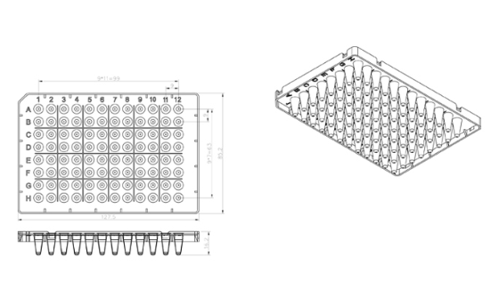0.1ML PCR Plate 96 wells-white (Half-skirted) 0.1ML PCR Plate 96 wells-white (Half-skirted)