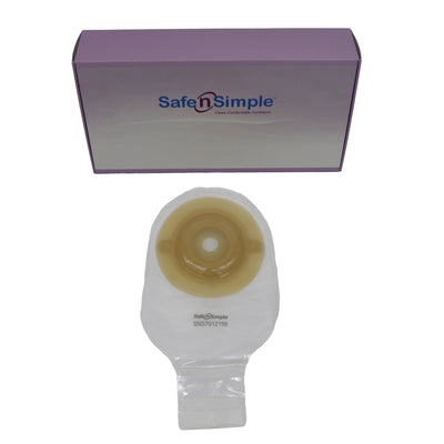 Safe N Simple 12" Convex 1-Piece Extended Wear Pre-Cut Drainable Ostomy Pouches (80 Count) Safe N Simple 12" Convex 1-Piece Extended Wear Pre-Cut Drainable Ostomy Pouches (80 Count)