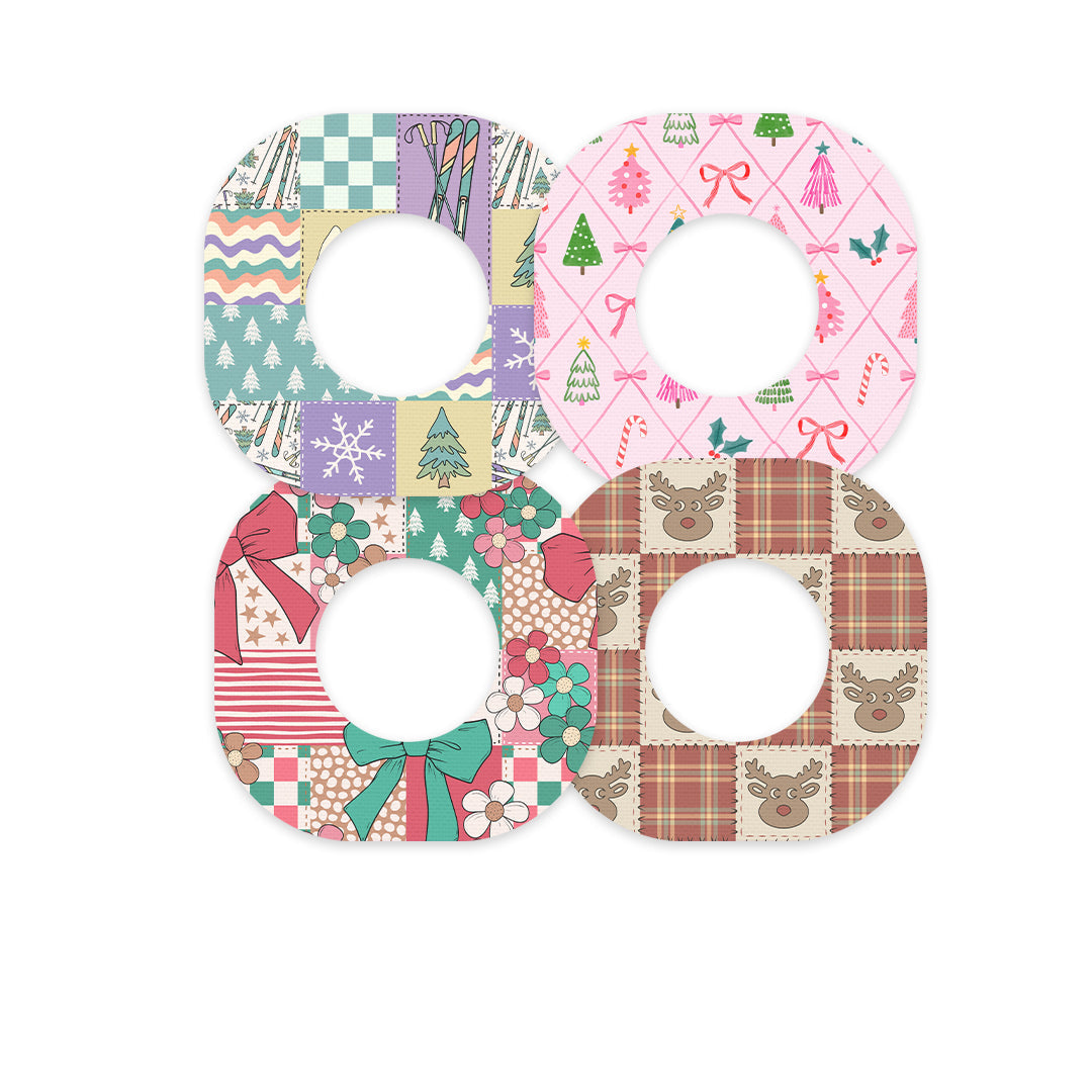 Holiday Patchwork Variety Dexcom G7 and Stelo Patch Tape - Pump Peelz Holiday Patchwork Variety Dexcom G7 and Stelo Patch Tape - Pump Peelz