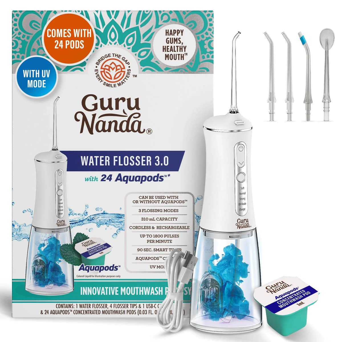 Advanced Water Flosser 3.0 with UV & 24 Aquapods Advanced Water Flosser 3.0 with UV & 24 Aquapods