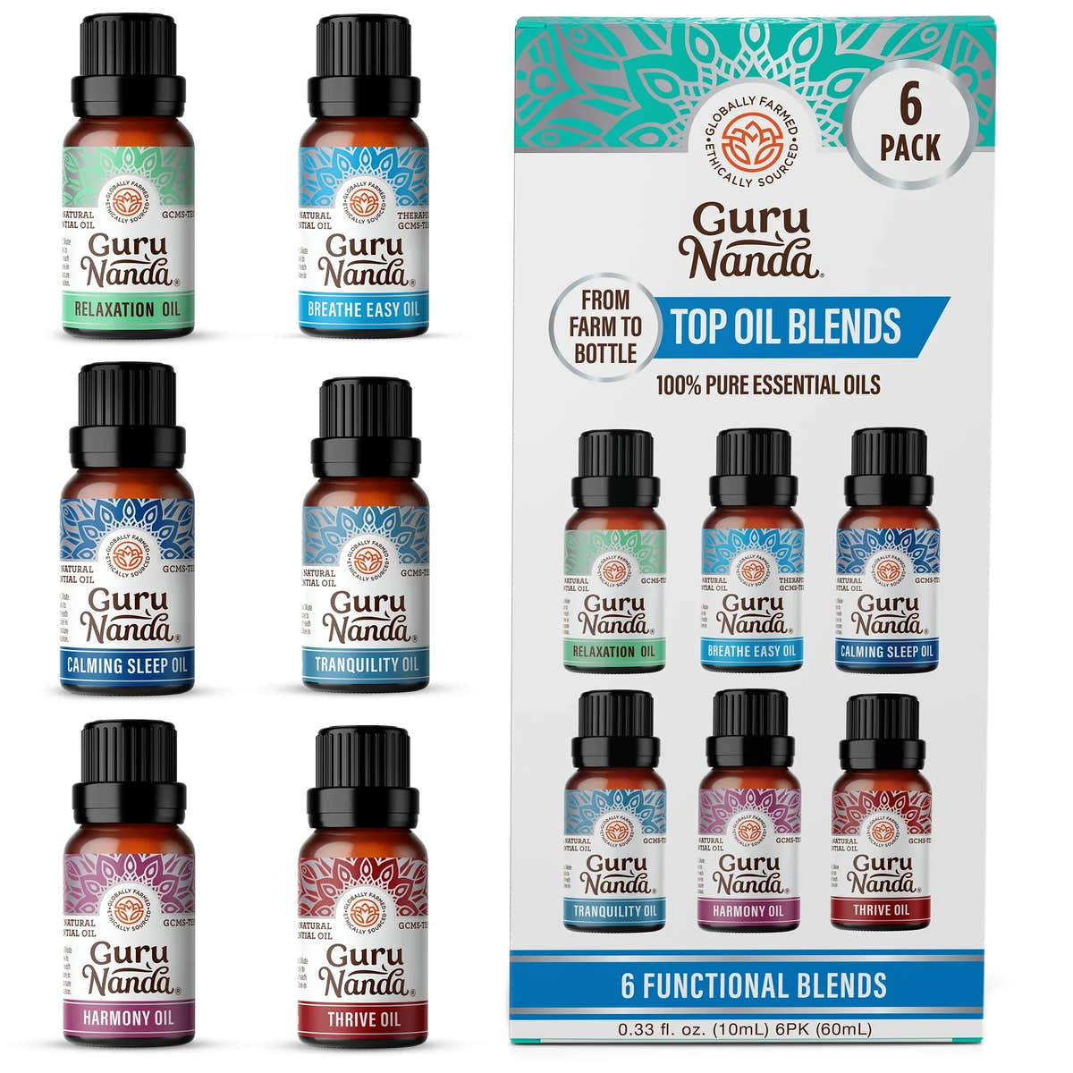 6 Essential Oil Blends Set, 10 ML 6 Essential Oil Blends Set, 10 ML