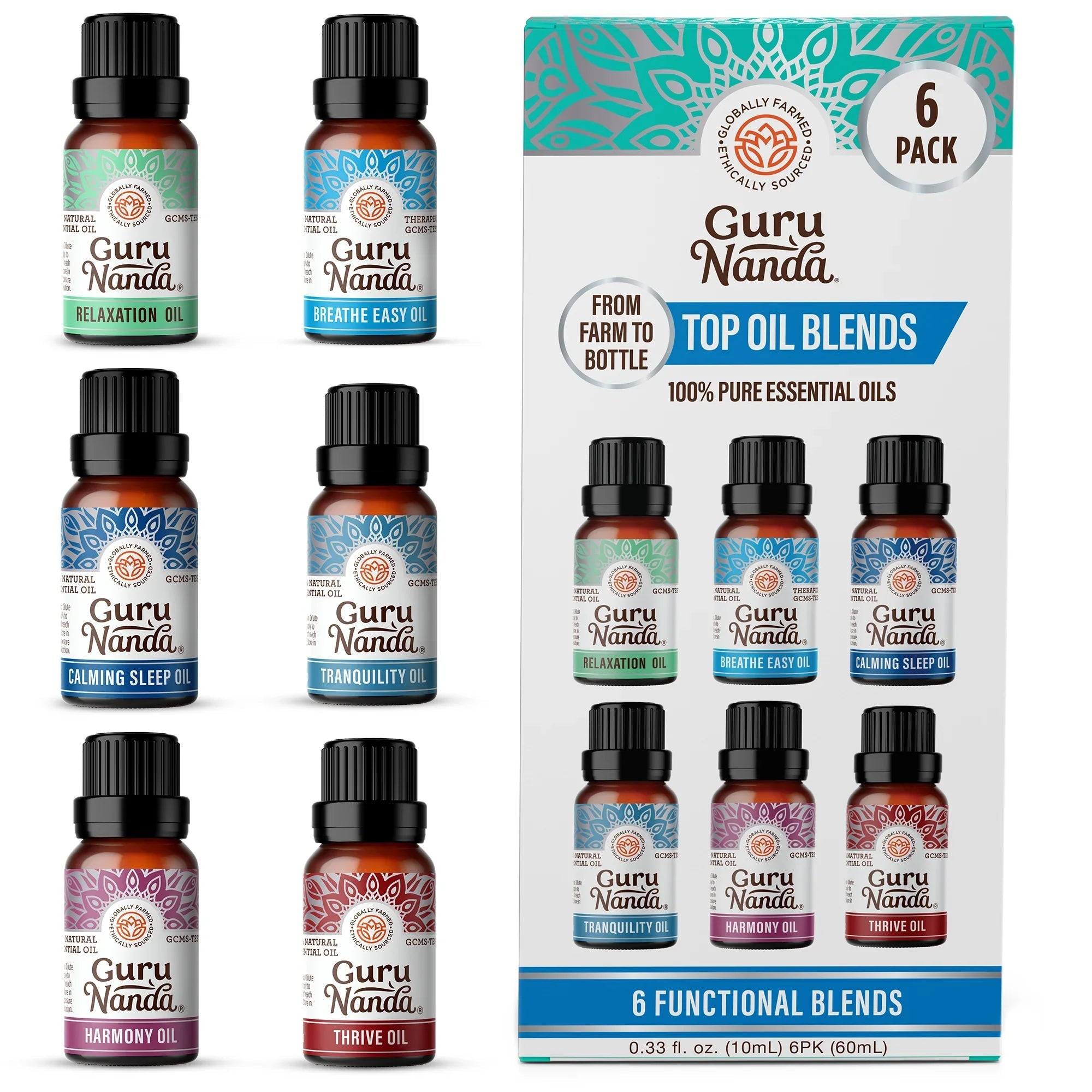 6 Essential Oil Blends Set, 10 ML 6 Essential Oil Blends Set, 10 ML