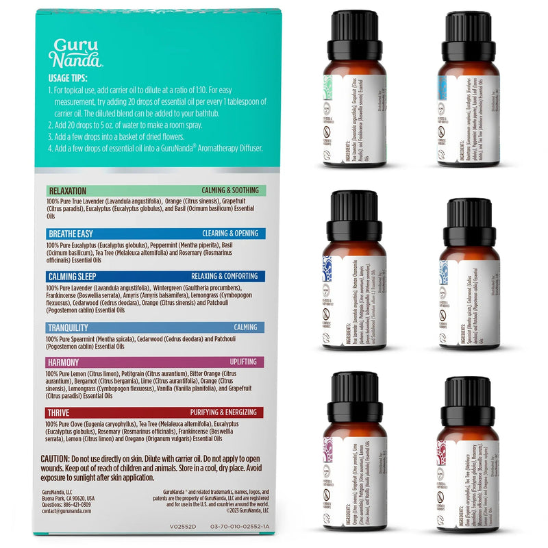 6 Essential Oil Blends Set, 10 ML 6 Essential Oil Blends Set, 10 ML