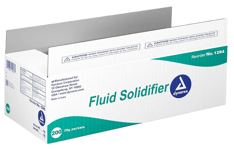 Dynarex Fluid Solidifier, 28g Pouch, 200pcs/case (200 Count) Dynarex Fluid Solidifier, 28g Pouch, 200pcs/case (200 Count)