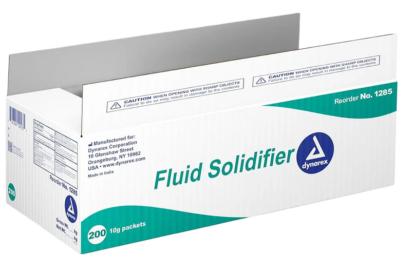 Dynarex Fluid Solidifier, 10g Pouch, 200pcs/case (200 Count) Dynarex Fluid Solidifier, 10g Pouch, 200pcs/case (200 Count)