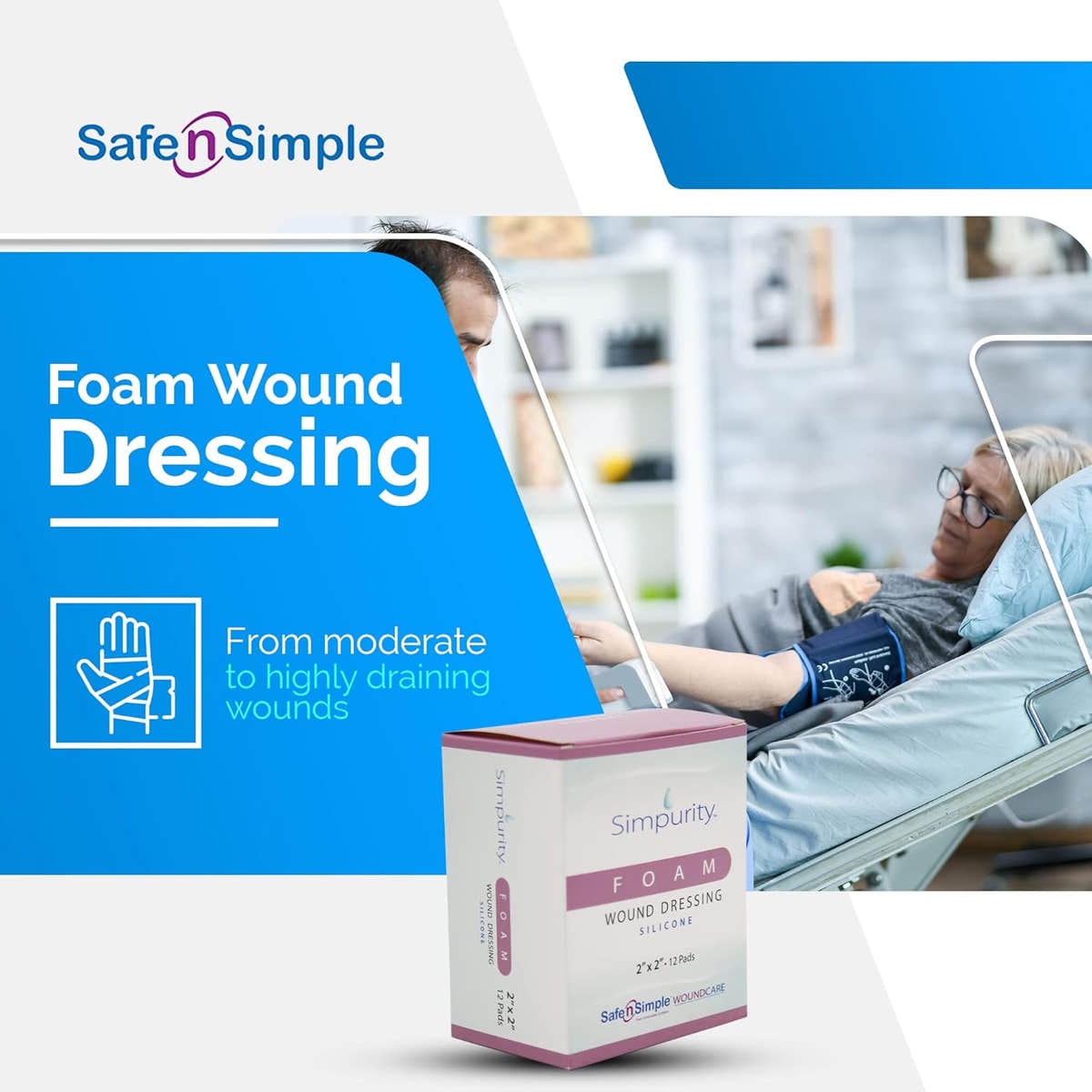Safe N Simple Simpurity Foam Wound Dressing (192 Count) Safe N Simple Simpurity Foam Wound Dressing (192 Count)