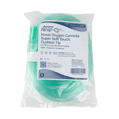 Dynarex Resp-O2 Nasal Oxygen Cannula, Super Soft Touch w/ Cushion Tips (25 Count) Dynarex Resp-O2 Nasal Oxygen Cannula, Super Soft Touch w/ Cushion Tips (25 Count)