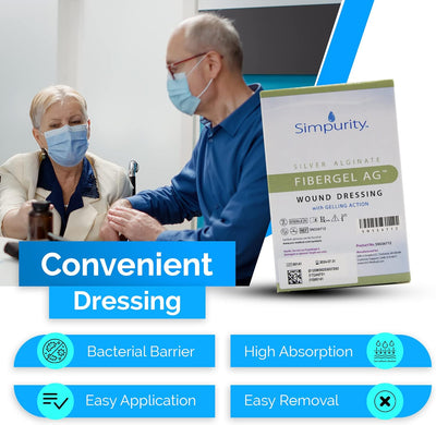 Safe N Simple Simpurity Silver Alginate Fibergel AG Wound Dressing (100 Count) Safe N Simple Simpurity Silver Alginate Fibergel AG Wound Dressing (100 Count)