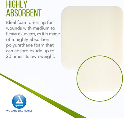 Dynarex CuraFoam - Foam Dressing, 10ea/bx, 12bxs/cs (120 Count) Dynarex CuraFoam - Foam Dressing, 10ea/bx, 12bxs/cs (120 Count)