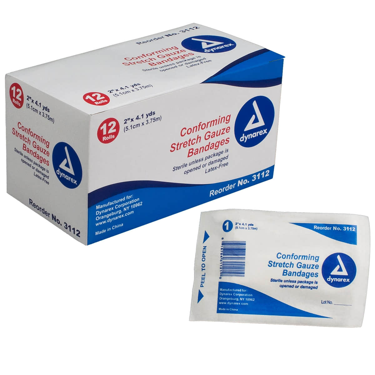 Dynarex Stretch Gauze Bandage Roll - Sterile, 12ea/bx, 8bxs/cs (96 Count) Dynarex Stretch Gauze Bandage Roll - Sterile, 12ea/bx, 8bxs/cs (96 Count)