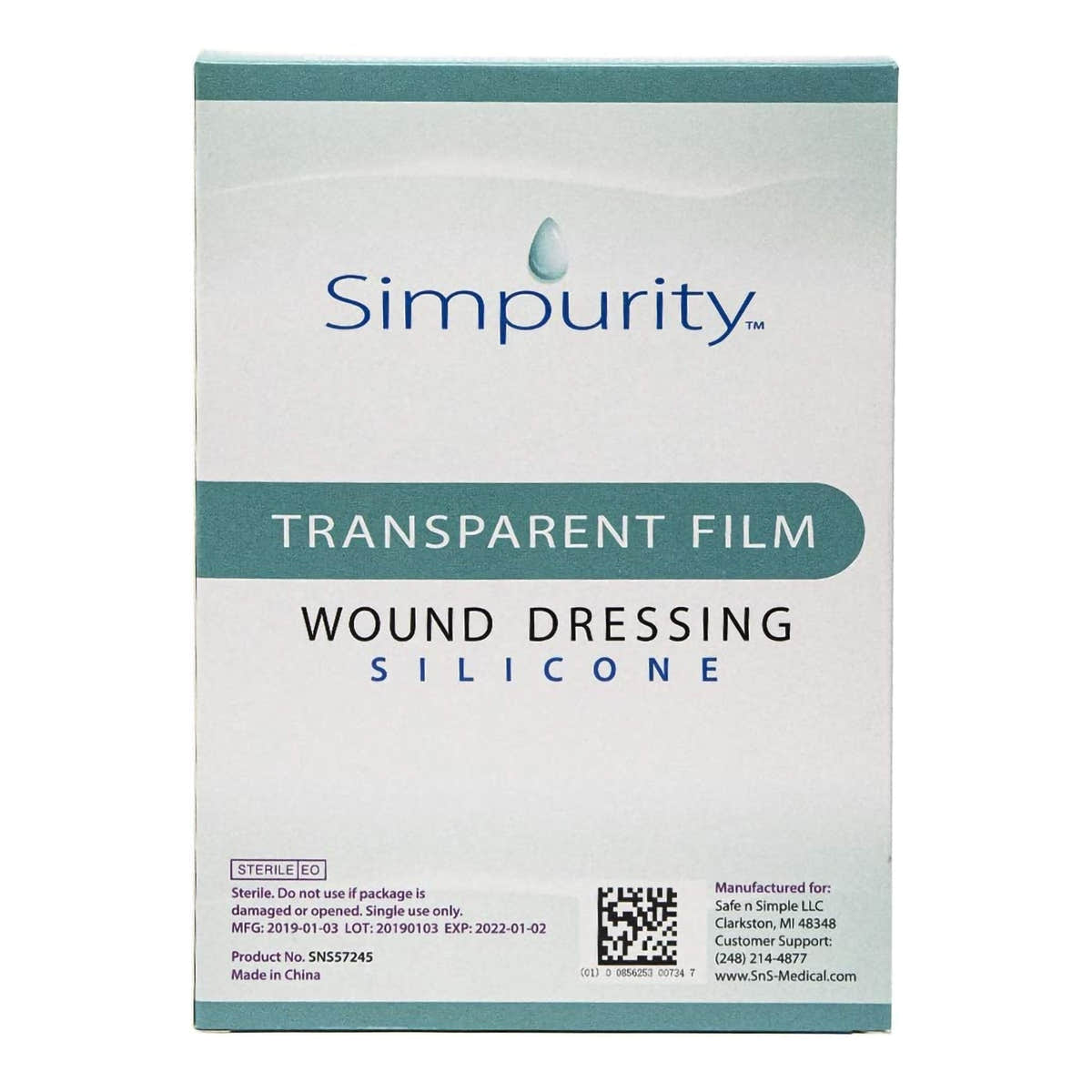 Safe N Simple Simpurity Transparent Film Wound Dressing (192 Count) Safe N Simple Simpurity Transparent Film Wound Dressing (192 Count)