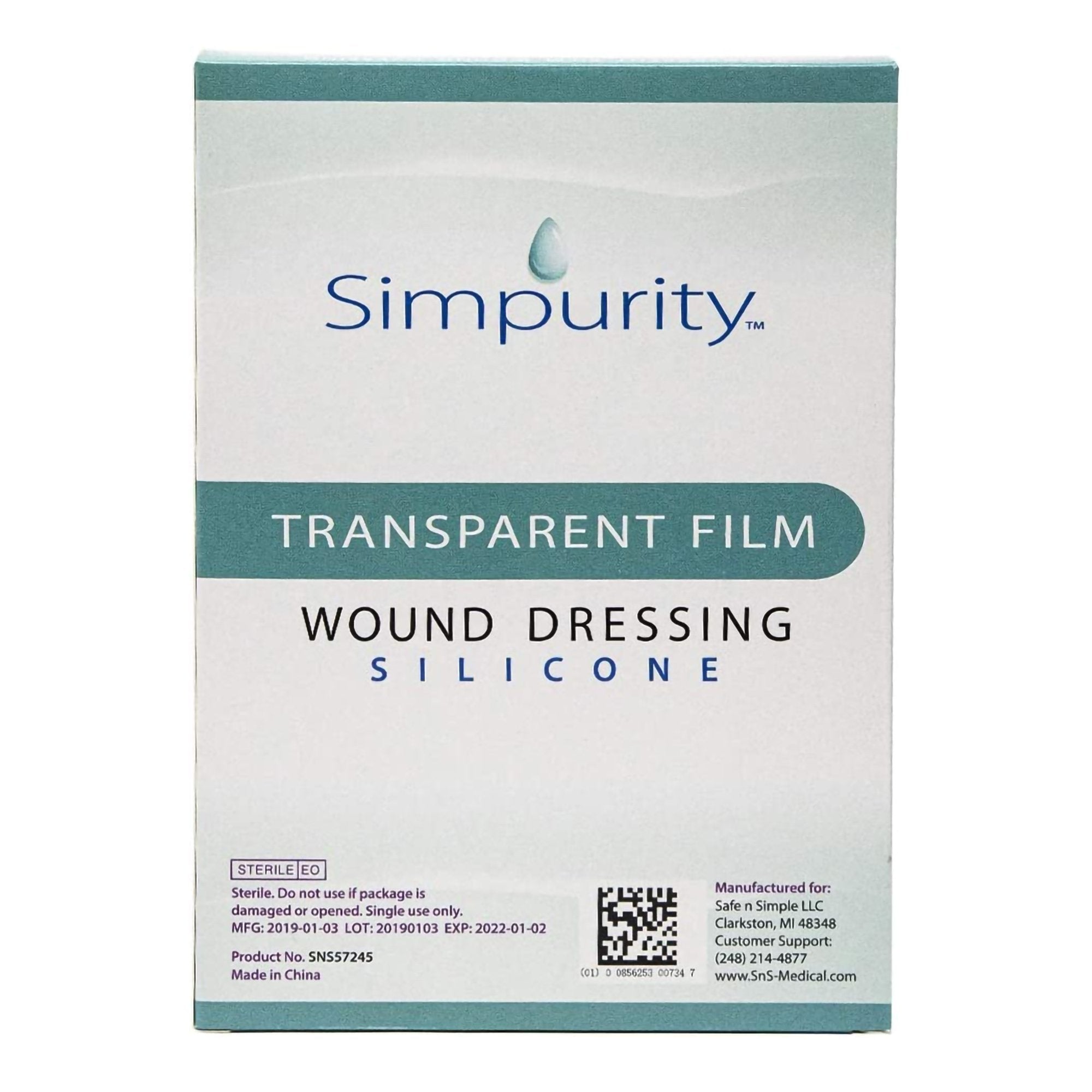 Safe N Simple Simpurity Transparent Film Wound Dressing (192 Count) Safe N Simple Simpurity Transparent Film Wound Dressing (192 Count)