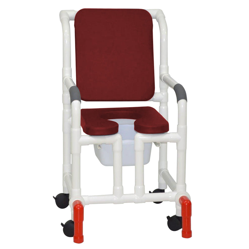 MJM International 118-3TW-SSDE-CBP-BG-OF-SQ-PAIL-AT Shower Chair With Soft Seat Deluxe Elongated, Cushion Back, Open Front, Square Pail And Anti-Tippers MJM International 118-3TW-SSDE-CBP-BG-OF-SQ-PAIL-AT Shower Chair With Soft Seat Deluxe Elongated, Cushion Back, Open Front, Square Pail And Anti-Tippers