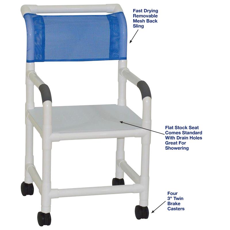 MJM International 118-3TW-F Shower Chair 3″Twin Casters, Flatstock Seat with Drain Holes 300 Lbs Weight Capacity MJM International 118-3TW-F Shower Chair 3″Twin Casters, Flatstock Seat with Drain Holes 300 Lbs Weight Capacity