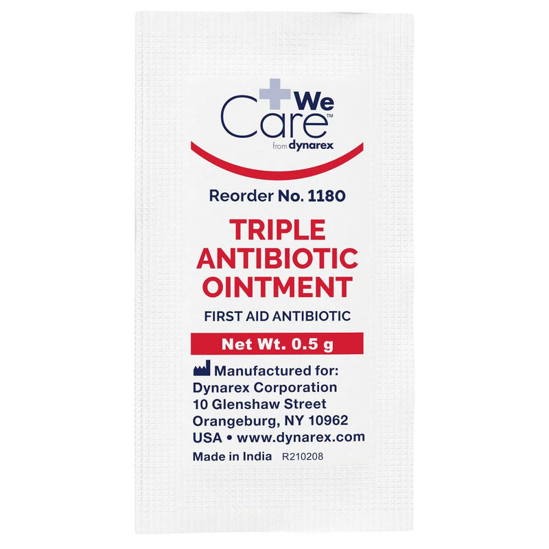 Dynarex Triple Antibiotic Ointment, 0.5 g Foil Packet, 144/bx, 12bxs/case (1728 Count) Dynarex Triple Antibiotic Ointment, 0.5 g Foil Packet, 144/bx, 12bxs/case (1728 Count)