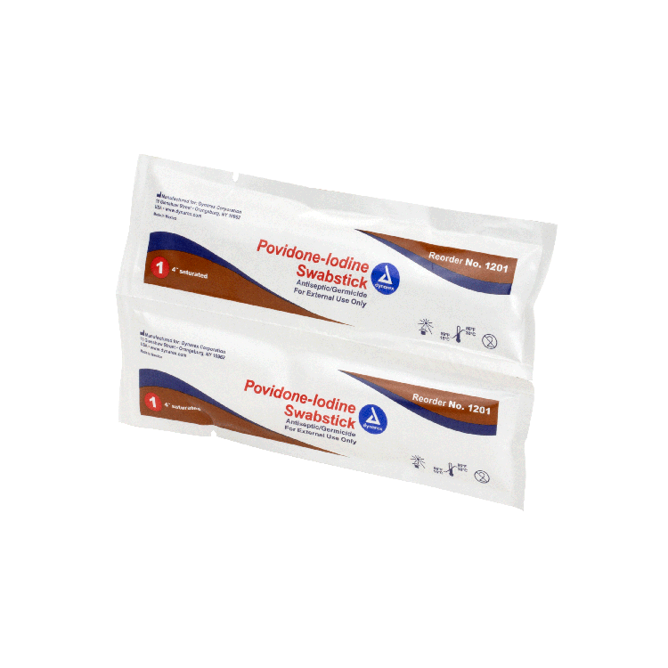Dynarex Povidone Iodine Swabsticks, 1 Swabstick per Packet, 10 bxs/case (500 Count) Dynarex Povidone Iodine Swabsticks, 1 Swabstick per Packet, 10 bxs/case (500 Count)