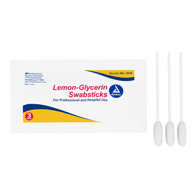 Dynarex Lemon-Glycerin Swabsticks, 3 Swabsticks per Packet, 10bxs/case (250 Count) Dynarex Lemon-Glycerin Swabsticks, 3 Swabsticks per Packet, 10bxs/case (250 Count)