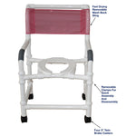 MJM International 122-3TW-KD New Knocked Down Shower Chair 22" Internal Width, Open Front Seat, 3" Twin Casters, 375 Lbs Weight Capacity MJM International 122-3TW-KD New Knocked Down Shower Chair 22" Internal Width, Open Front Seat, 3" Twin Casters, 375 Lbs Weight Capacity