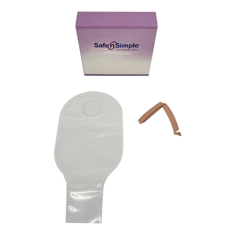 Safe N Simple 12" Drainable 2-PIece Pouch Transparent, Flange with Belt Tabs and One Curved Tail Closure (80 Count) Safe N Simple 12" Drainable 2-PIece Pouch Transparent, Flange with Belt Tabs and One Curved Tail Closure (80 Count)
