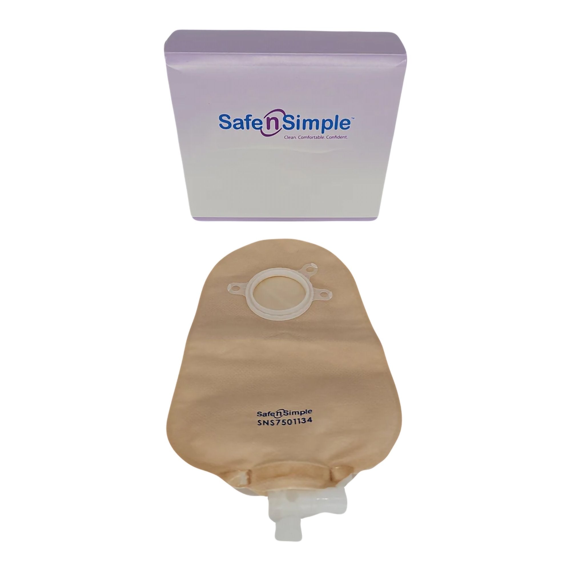 Safe N Simple 9" Urostomy 2-Piece Pouch Beige, Flange with Valve and Belt Tabs (80 Count) Safe N Simple 9" Urostomy 2-Piece Pouch Beige, Flange with Valve and Belt Tabs (80 Count)