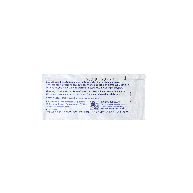 Dynarex DynaLube Lubricating Jelly - Sterile, 2.7 g Packet, 144ea/bx, 12bxs/case (1728 Count) Dynarex DynaLube Lubricating Jelly - Sterile, 2.7 g Packet, 144ea/bx, 12bxs/case (1728 Count)