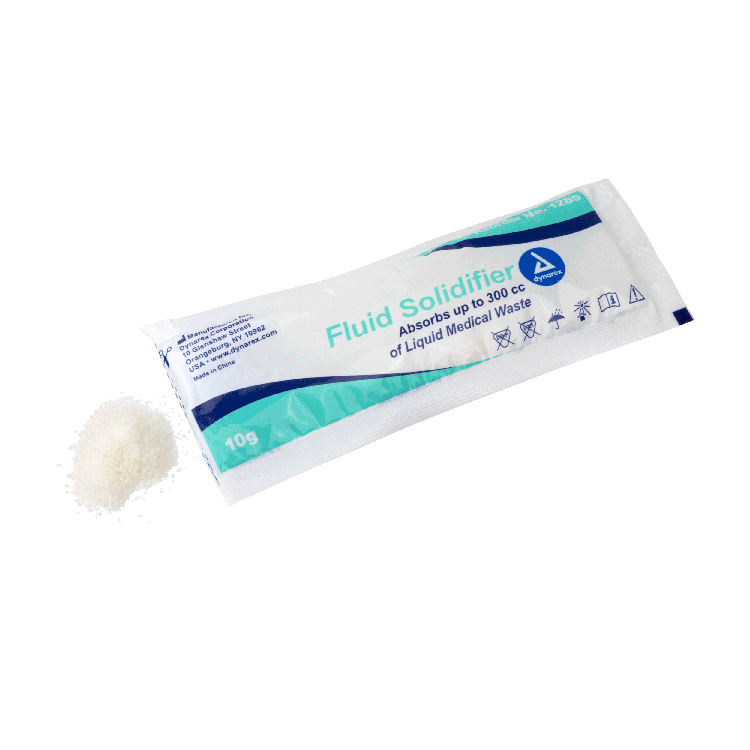 Dynarex Fluid Solidifier, 10g Pouch, 200pcs/case (200 Count) Dynarex Fluid Solidifier, 10g Pouch, 200pcs/case (200 Count)