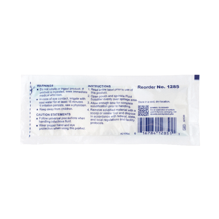 Dynarex Fluid Solidifier, 10g Pouch, 200pcs/case (200 Count) Dynarex Fluid Solidifier, 10g Pouch, 200pcs/case (200 Count)