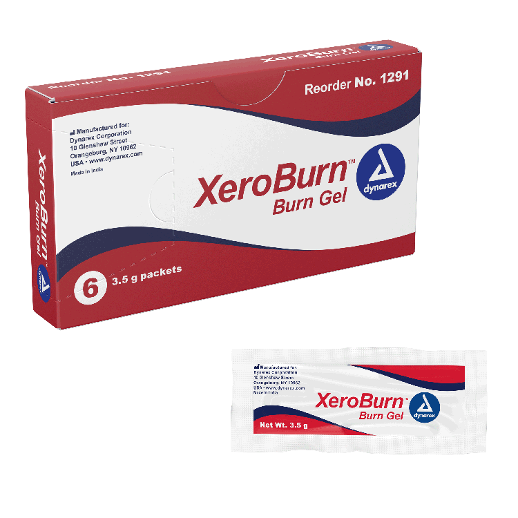 Dynarex XeroBurn Burn Gel, 3.5 g Packet, 6ea/case, 100bxs/case (600 Count) Dynarex XeroBurn Burn Gel, 3.5 g Packet, 6ea/case, 100bxs/case (600 Count)