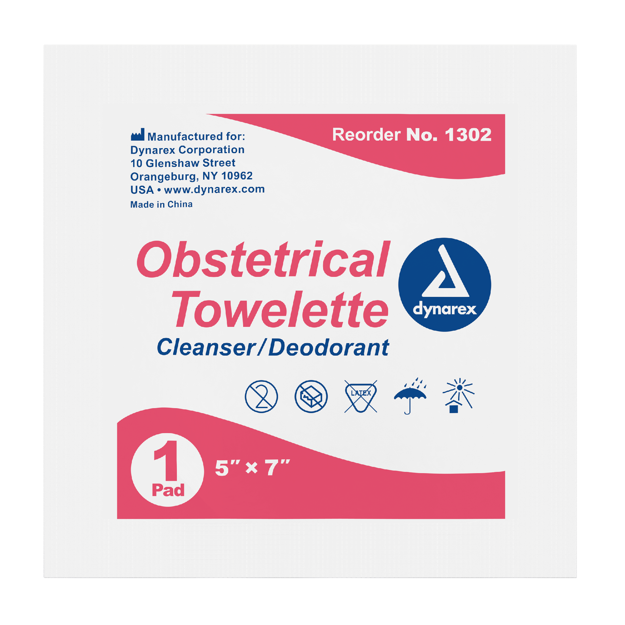 Dynarex Obstetrical Towelettes, 5" x 7", 100ea/bx, 10bxs/case (1000 Count) Dynarex Obstetrical Towelettes, 5" x 7", 100ea/bx, 10bxs/case (1000 Count)