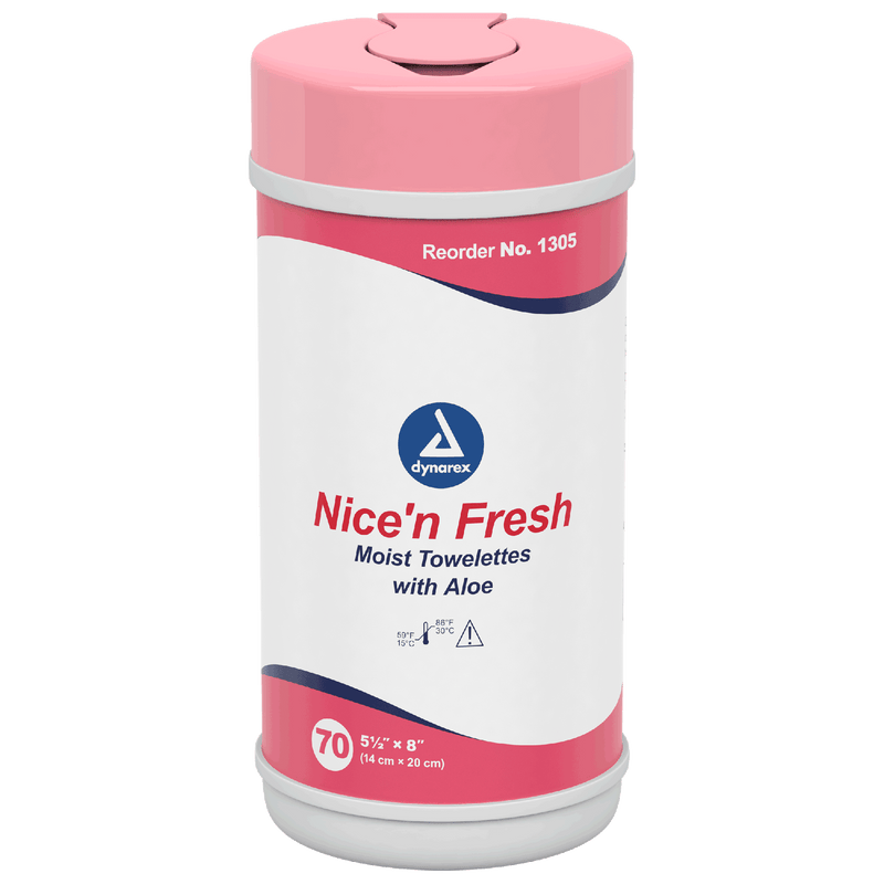 Dynarex Nice'n Fresh Towelette, 5.5" x 8", 18can/case (1260 Count) Dynarex Nice'n Fresh Towelette, 5.5" x 8", 18can/case (1260 Count)
