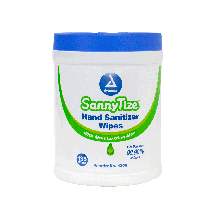 Dynarex Instant Hand Sanitizer, 5.9" x 7.5" Wipes, 12can/case (1620 Count) Dynarex Instant Hand Sanitizer, 5.9" x 7.5" Wipes, 12can/case (1620 Count)