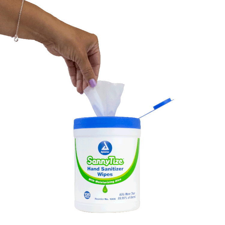 Dynarex Instant Hand Sanitizer, 5.9" x 7.5" Wipes, 12can/case (1620 Count) Dynarex Instant Hand Sanitizer, 5.9" x 7.5" Wipes, 12can/case (1620 Count)