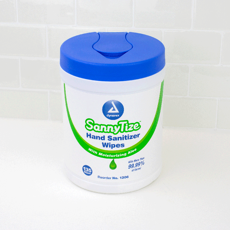 Dynarex Instant Hand Sanitizer, 5.9" x 7.5" Wipes, 12can/case (1620 Count) Dynarex Instant Hand Sanitizer, 5.9" x 7.5" Wipes, 12can/case (1620 Count)