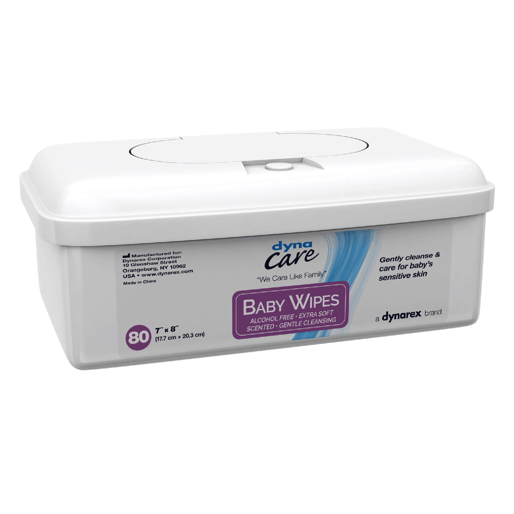 DynaCare Baby Wipes Scented, 7" x 8", 12tub/case (960 Count) DynaCare Baby Wipes Scented, 7" x 8", 12tub/case (960 Count)