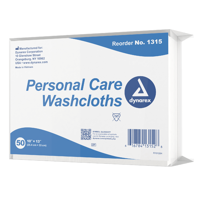 Dynarex Personal Care Washcloth - 50ea/bx, 10bxs/case (500 Count) Dynarex Personal Care Washcloth - 50ea/bx, 10bxs/case (500 Count)