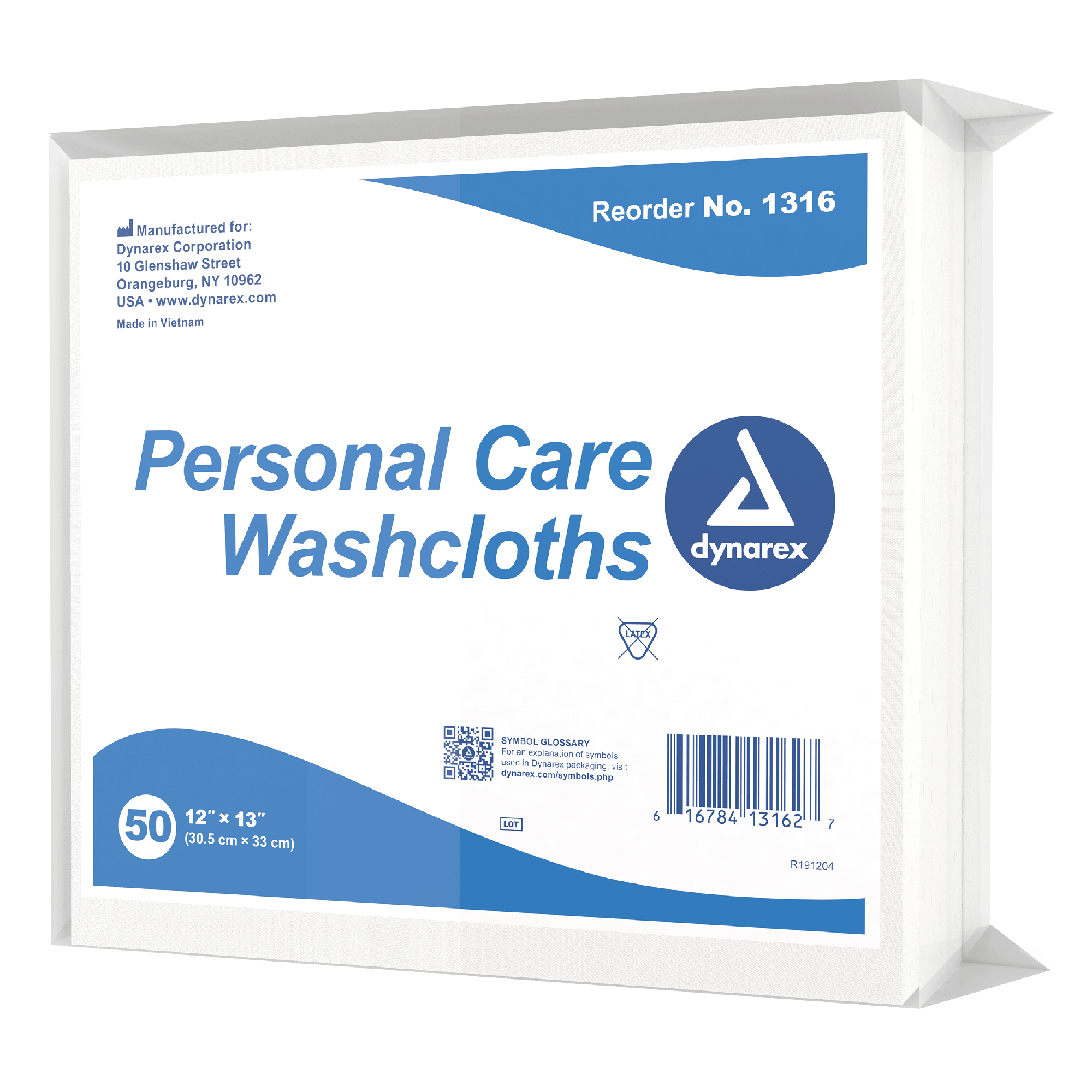 Dynarex Personal Care Washcloth, 12" x 13", 50ea/bx, 16bxs/case (800 Count) Dynarex Personal Care Washcloth, 12" x 13", 50ea/bx, 16bxs/case (800 Count)