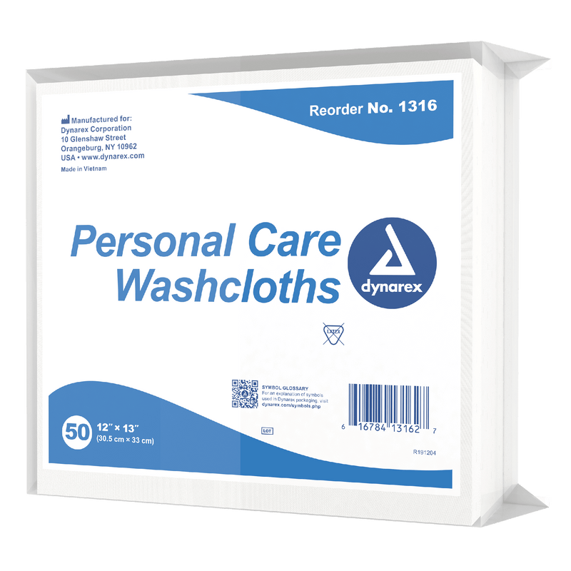 Dynarex Personal Care Washcloth, 12" x 13", 50ea/bx, 16bxs/case (800 Count) Dynarex Personal Care Washcloth, 12" x 13", 50ea/bx, 16bxs/case (800 Count)