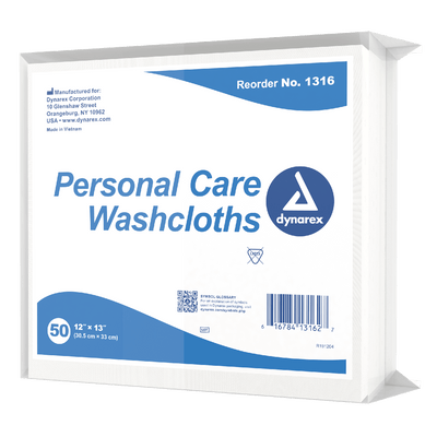 Dynarex Personal Care Washcloth - 50ea/bx, 10bxs/case (500 Count) Dynarex Personal Care Washcloth - 50ea/bx, 10bxs/case (500 Count)