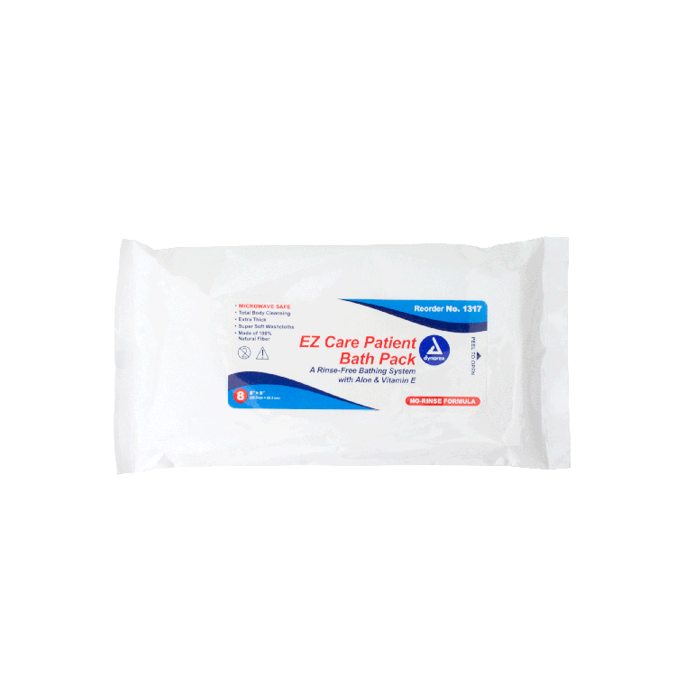DynaCare EZ Care Patient Bath Packs, 8" x 8", 24pks/case (192 Count) DynaCare EZ Care Patient Bath Packs, 8" x 8", 24pks/case (192 Count)