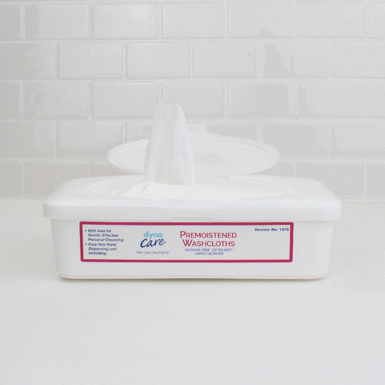 Dynarex Premoistened Adult Washcloths, 9" x 13" Tub, 8tub/case (512 Count) Dynarex Premoistened Adult Washcloths, 9" x 13" Tub, 8tub/case (512 Count)