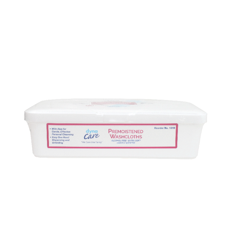 Dynarex Premoistened Adult Washcloths, 9" x 13" Tub, 8tub/case (512 Count) Dynarex Premoistened Adult Washcloths, 9" x 13" Tub, 8tub/case (512 Count)