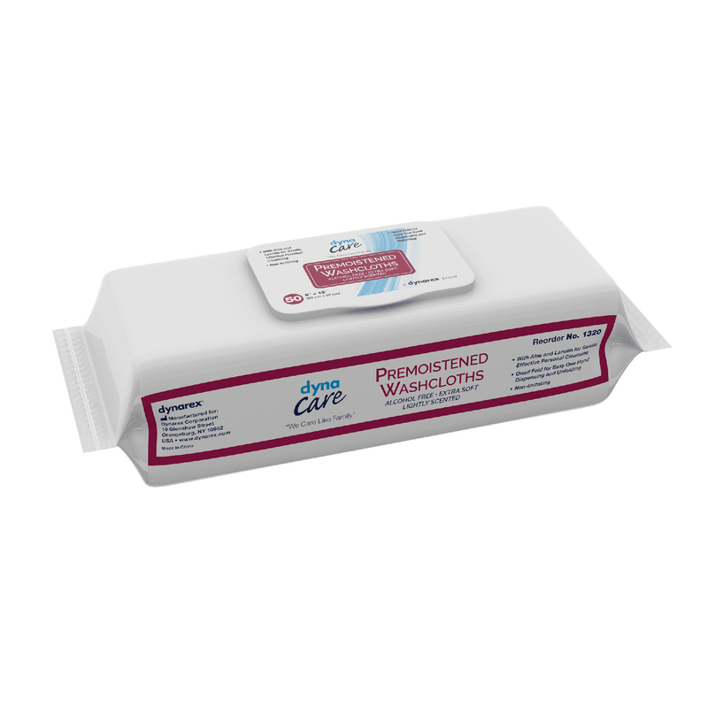 Dynarex DynaCare Premoistened Adult Washcloths, 8" x 12" Soft Pack Refill, 12pks/case (600 Count) Dynarex DynaCare Premoistened Adult Washcloths, 8" x 12" Soft Pack Refill, 12pks/case (600 Count)