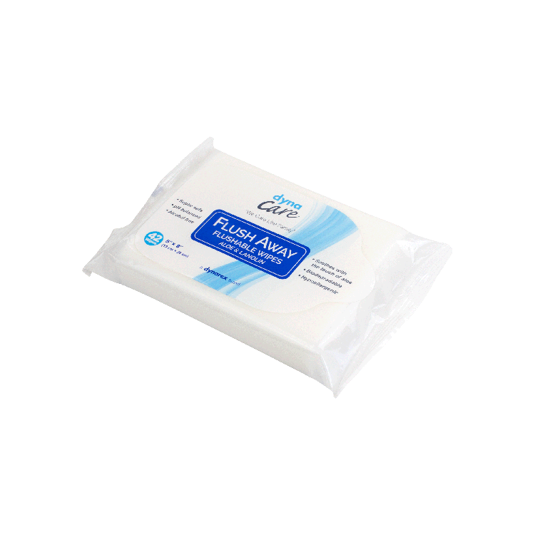 DynaCare Flushable Wipes - Junior, 5" x 8" Soft Pack, 12pks/case (504 Count) DynaCare Flushable Wipes - Junior, 5" x 8" Soft Pack, 12pks/case (504 Count)