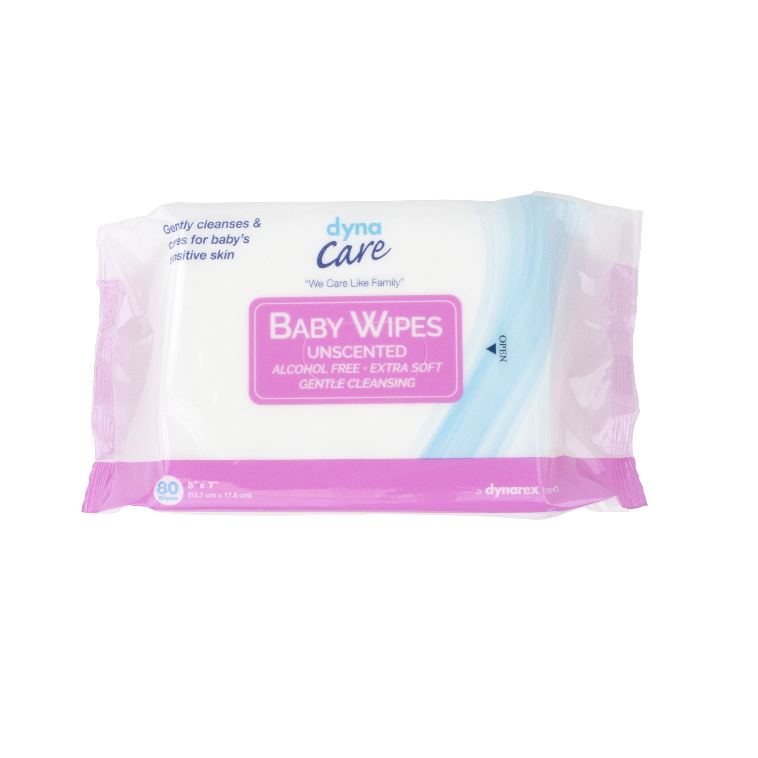 DynaCare Baby Wipes unscented w/ Resealable Label, 5" x 7", 24pks/case (1920 Count) DynaCare Baby Wipes unscented w/ Resealable Label, 5" x 7", 24pks/case (1920 Count)