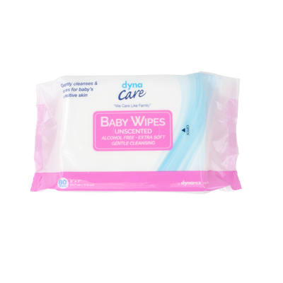 DynaCare Baby Wipes unscented w/ Plastic Lid, 5" x 7", 24pks/case (1920 Count) DynaCare Baby Wipes unscented w/ Plastic Lid, 5" x 7", 24pks/case (1920 Count)