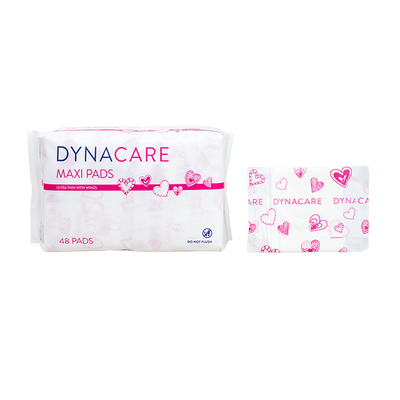 Dynacare Maxi Pads Ultra Thin with Wings, 48ea/bx, 2bxs/cs (96 Count) Dynacare Maxi Pads Ultra Thin with Wings, 48ea/bx, 2bxs/cs (96 Count)
