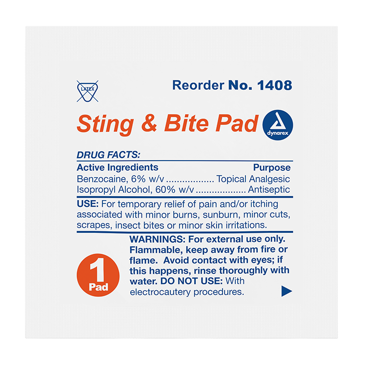 Dynarex Sting & Bite Pad, 3000ea/cs (3000 Count) Dynarex Sting & Bite Pad, 3000ea/cs (3000 Count)