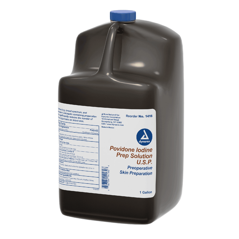 Dynarex Povidone Iodine Prep Solution, 1 gal. Bottle, 4bot/case (4 Count) Dynarex Povidone Iodine Prep Solution, 1 gal. Bottle, 4bot/case (4 Count)