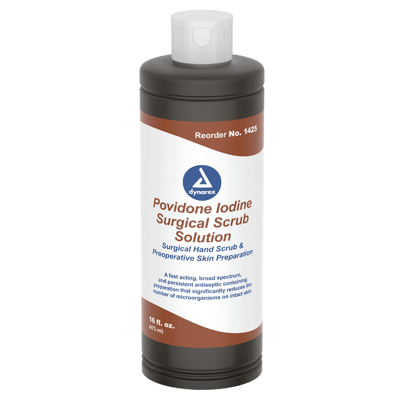 Dynarex Povidone Iodine Scrub Solution, 16 oz. Bottle - 24bot/case (24 Count) Dynarex Povidone Iodine Scrub Solution, 16 oz. Bottle - 24bot/case (24 Count)