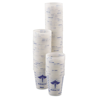 Dart Paper Medical and Dental Graduated Cups, 3 oz, White/Blue, 100/Bag, 50 Bags/Carton Dart Paper Medical and Dental Graduated Cups, 3 oz, White/Blue, 100/Bag, 50 Bags/Carton
